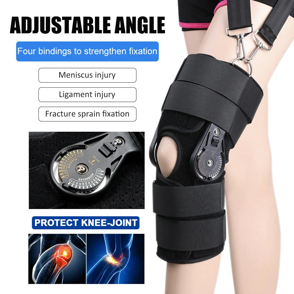 Hinged Knee Brace Knee Support Side Stabilizers of Locking Dials for Knee Pain Arthritis Meniscus Tear Adjustable