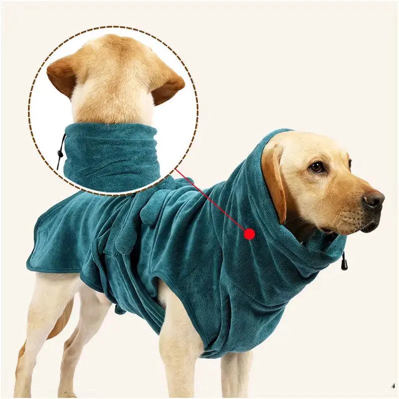 Dog Bathrobe Super Absorbent Dog Bathing Suit for Small Medium Large Dogs Quick-Drying Pet Bath Towel Warm Dog Clothing Corgi