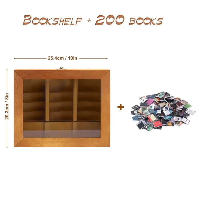 Tiny Library Anti-Anxiety Bookshelf Wooden Bookshelf Display Cabinet Shaking Stress Reliever Bookshelf Birthday Book Lover Gift