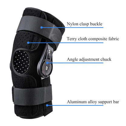 Hinged Knee Brace Knee Support Side Stabilizers of Locking Dials for Knee Pain Arthritis Meniscus Tear Adjustable