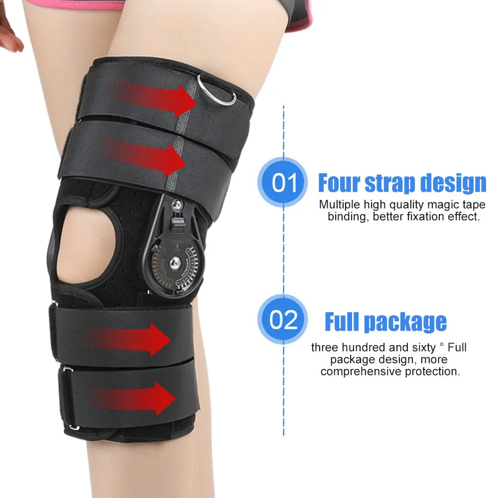 Hinged Knee Brace Knee Support Side Stabilizers of Locking Dials for Knee Pain Arthritis Meniscus Tear Adjustable