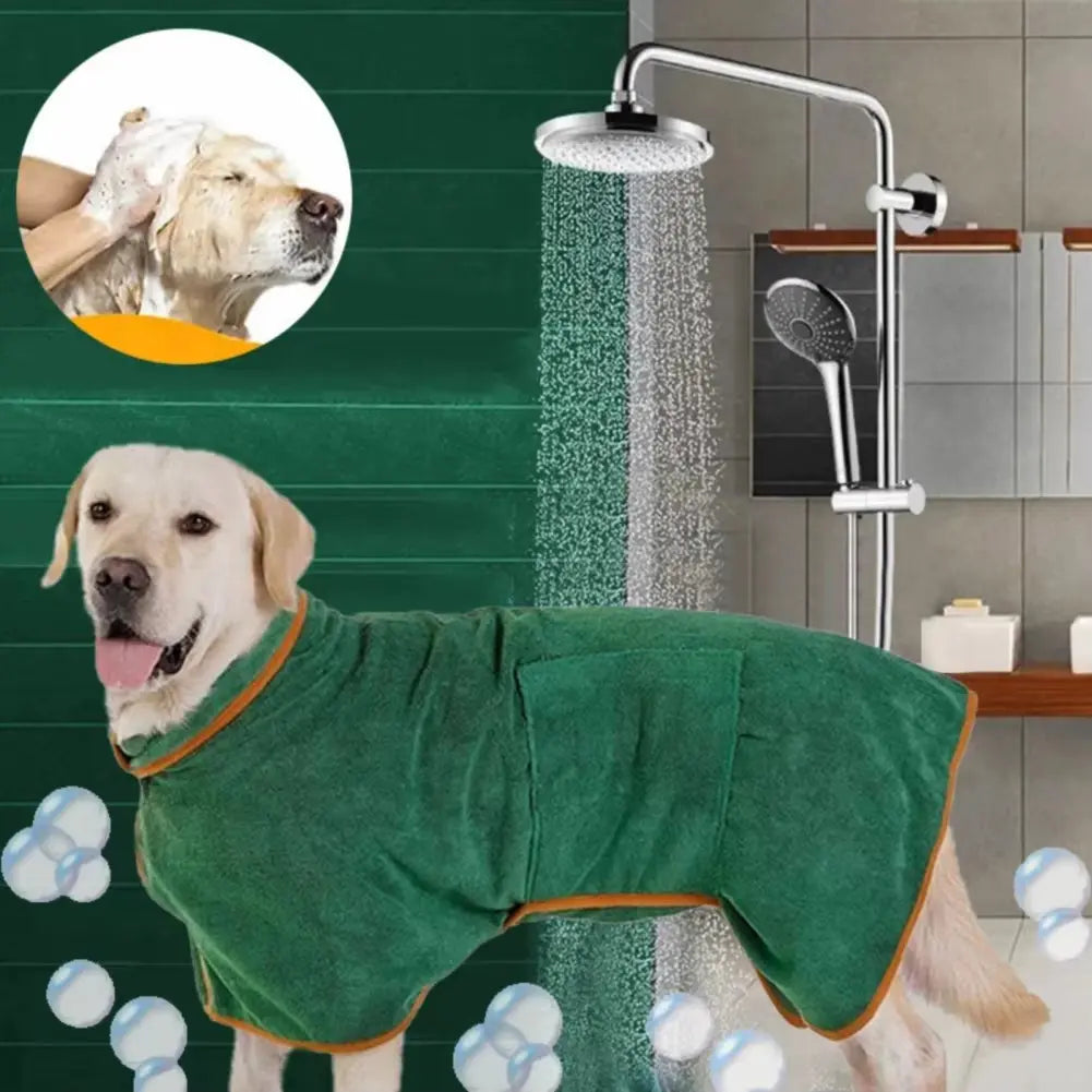 Dog Bathrobe Towel Super Absorbent Dog Drying Coat Adjustable Pet Towel for Small Medium Large Dogs Cats Dog Accessories