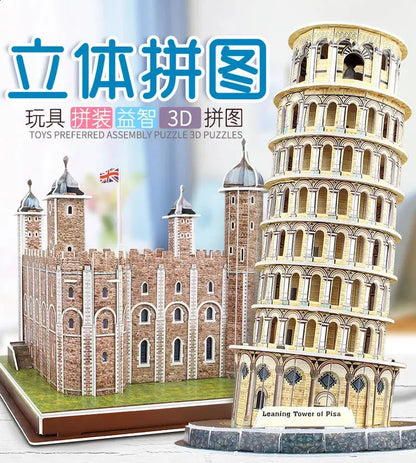 Hot Selling Puzzle 3D Model World Architecture 3D Puzzle Paper DIY 3D Puzzle