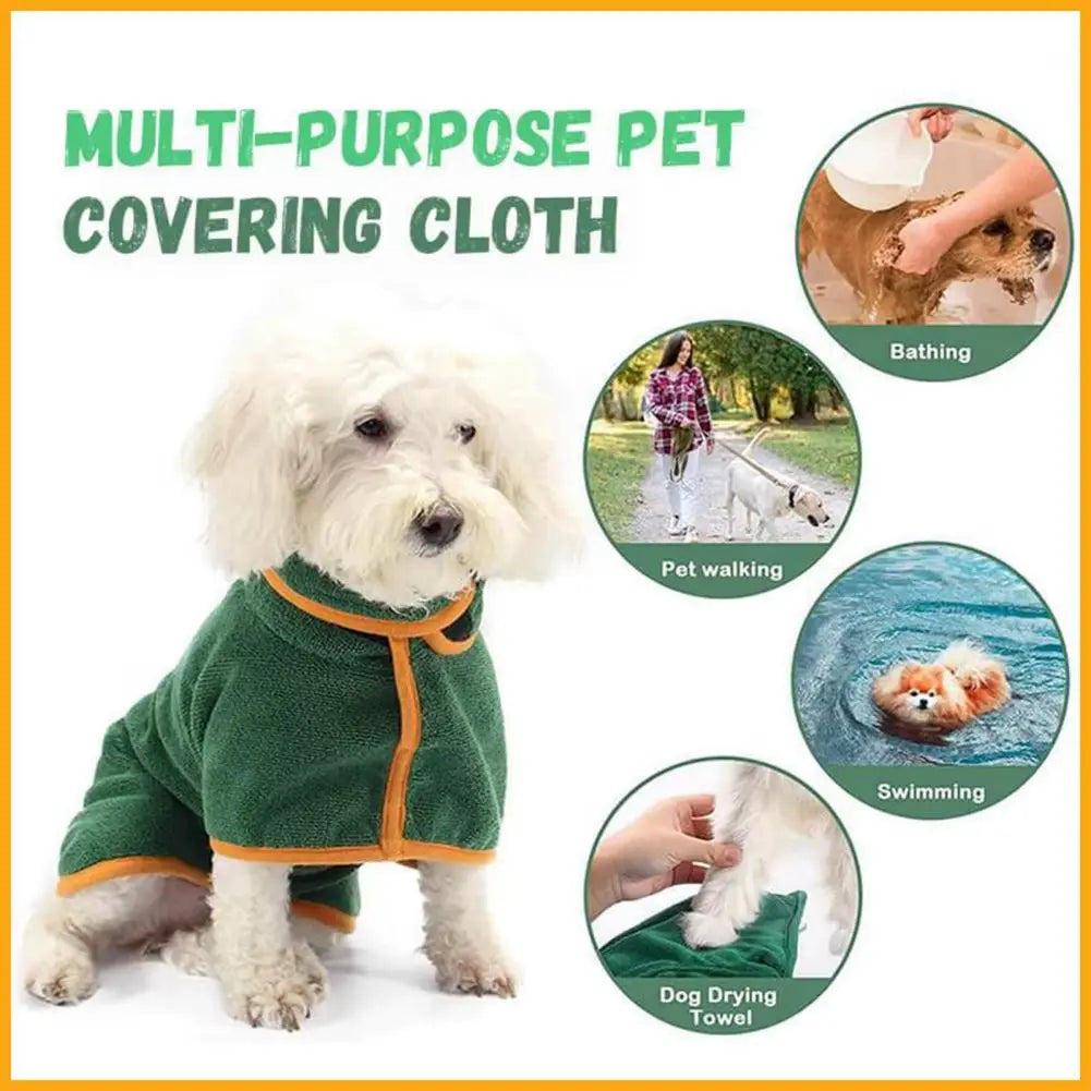 Dog Bathrobe Towel Super Absorbent Dog Drying Coat Adjustable Pet Towel for Small Medium Large Dogs Cats Dog Accessories