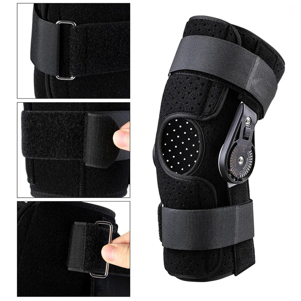 Hinged Knee Brace Knee Support Side Stabilizers of Locking Dials for Knee Pain Arthritis Meniscus Tear Adjustable